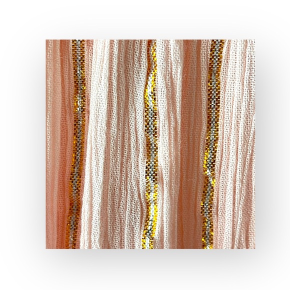 new Zury 𖡗 Metallic Thread Off Shoulder Peasant Dress 𖡗 Pink Tie Dye Ombré 𖡗 - Picture 10 of 16